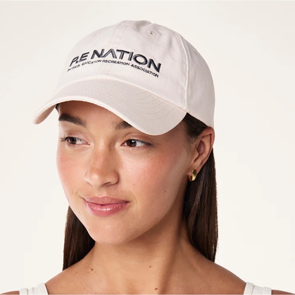 P.E Nation Cream Cap with Black Logo